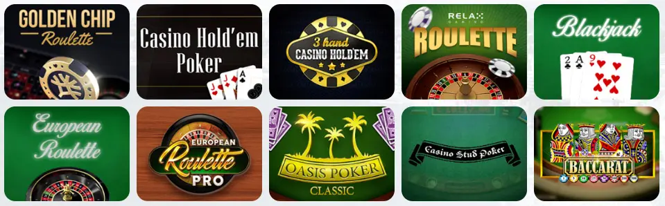 Giochi da tavolo al 90Bet Casino